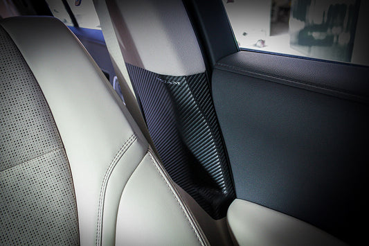 【ランドクルーザー 300】ROJAM カーボンデカール シートベルトバックルプロテクター 2点セット