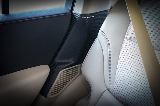 【ランドクルーザー 300】ROJAM カーボンデカール リアシートベルトバックルプロテクター 2点セット