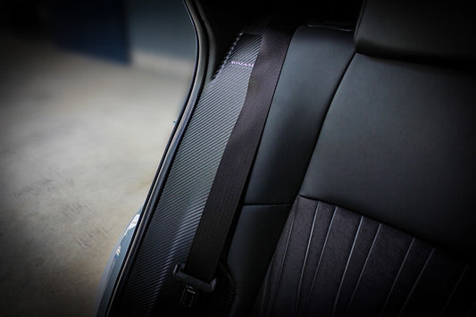 ROJAM カーボンデカール リアシートベルトバックルプロテクター 2点セット  ハリアー 80系用