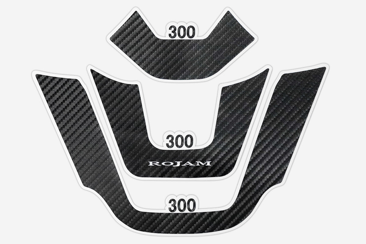 【ランドクルーザー 300系】ROJAM カーボンデカール ステアリングパネル｜傷防止 保護 爪傷防止 カーボン ハンドル プロテクター キズ防止 日本製カーボンシート使用