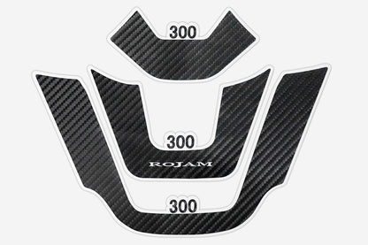 【ランドクルーザー 300系】ROJAM カーボンデカール ステアリングパネル｜傷防止 保護 爪傷防止 カーボン ハンドル プロテクター キズ防止 日本製カーボンシート使用