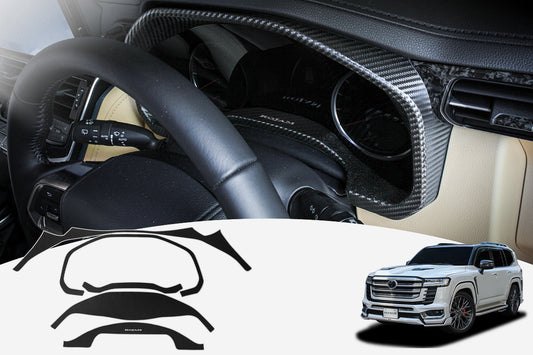 【ランドクルーザー 300系】ROJAM カーボンデカール メーターパネル｜傷防止 保護 爪傷防止 カーボン メーター プロテクター キズ防止 日本製カーボンシート使用